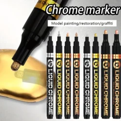 1pc Silver/Gole/Copper/Bronze Red Chrome Marker Mirror Reflective Paint Pen,4 Styles Available,Perfect For Easter Decoration,Perfect For Easter Decoration