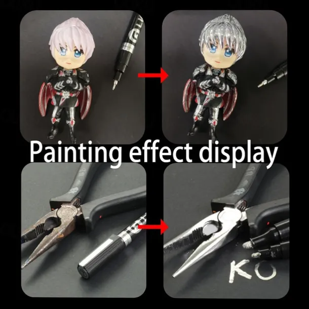 1pc Silver/Gole/Copper/Bronze Red Chrome Marker Mirror Reflective Paint Pen,4 Styles Available,Perfect For Easter Decoration,Perfect For Easter Decoration