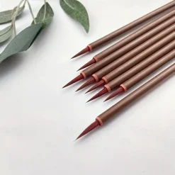 1pc Small Red Hair Hook Line Brush, Chinese Painting Thin Golden Body Calligraphy Student Small Lettering Pen, Leaf Band Sketching Edge Hook Line Pen