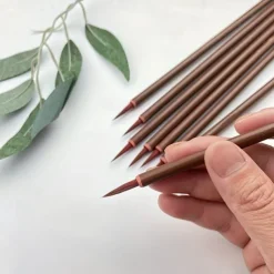 1pc Small Red Hair Hook Line Brush, Chinese Painting Thin Golden Body Calligraphy Student Small Lettering Pen, Leaf Band Sketching Edge Hook Line Pen