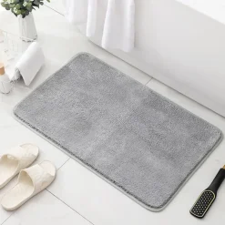 1pc Soft And Comfortable Thick Plush Bath Mat Non-slip For Bathroom, Bedroom, Living Room, Water Absorption And Anti-Slip Design Fall Decor