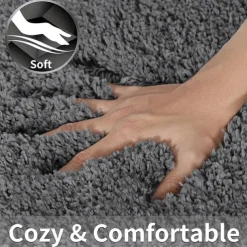 1pc Soft And Comfortable Thick Plush Bath Mat Non-slip For Bathroom, Bedroom, Living Room, Water Absorption And Anti-Slip Design Fall Decor