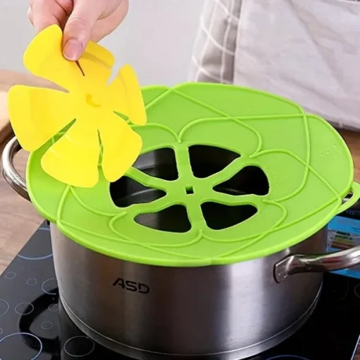 1pc, Spill Stopper Lid (27.94cm), Boil Over Silicone Lids, Microwave Splatter Cover, Silicone Pot Cover, Kitchen Gadgets, Kitchen Stuff, Kitchen Accessories, Home Kitchen Items