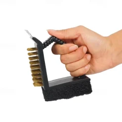 1Pc Stainless Steel BBQ Grill Brush - Triangle Cleaning Brush for Outdoor Camping Grills - Durable & Effective