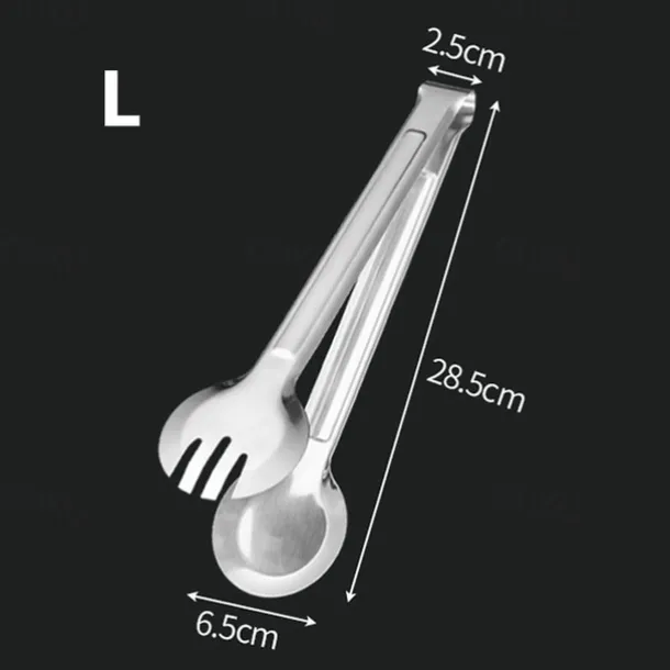 1Pc Stainless Steel BBQ Tongs - Heat Resistant & Non-Magnetic Food Clip for Outdoor Grilling - Safe & Durable