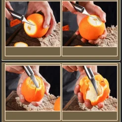 1Pc Stainless Steel Camping Multi-Tool - Peeler, Bottle Opener & Knife for Outdoor Cooking & Hiking