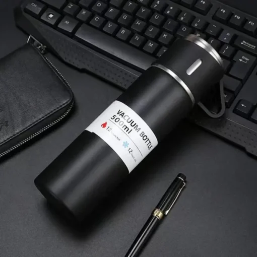 1pc Stainless Steel Thermal Mug Gift Set, Stainless Steel Tea Mug, Double Wall Stainless Steel Water Tumbler For Car