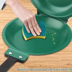 1pc Steel Double Pan, The Perfect Pancake Maker, Nonstick Easy To Flip Pan, Double Sided Frying Pan For Fluffy Pancakes, Omelets, Cooking Eggs Frittatas & More! Pancake Pan Dishwasher Safe Large, Cook
