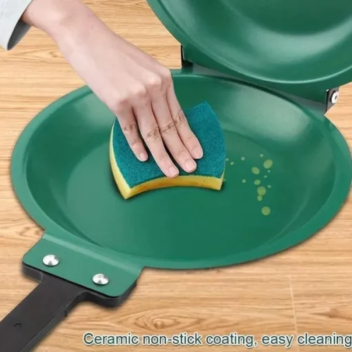 1pc Steel Double Pan, The Perfect Pancake Maker, Nonstick Easy To Flip Pan, Double Sided Frying Pan For Fluffy Pancakes, Omelets, Cooking Eggs Frittatas & More! Pancake Pan Dishwasher Safe Large, Cook