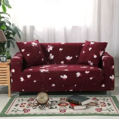 1pc Stretch Sofa Cover Slipcover Elastic Sectional Couch Armchair Loveseat 1 or 2 Seater Shape Plants Floral High Elasticity Four Seasons Universal Super Soft Fabric with Two Pillowcases