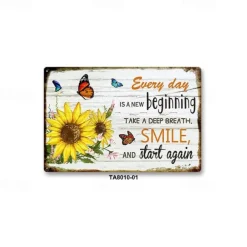 1pc Sunflower Metal Tin Sign Retro Metal Tin Sign, Vintage Sign, Home Wall Art Decor, Home Decor, Room Decor, Farm Decor, Patio Garden Decor, Wall Decor 20x30cm/8''x12''