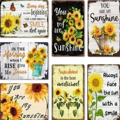 1pc Sunflower Metal Tin Sign Retro Metal Tin Sign, Vintage Sign, Home Wall Art Decor, Home Decor, Room Decor, Farm Decor, Patio Garden Decor, Wall Decor 20x30cm/8''x12''
