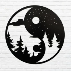 1pc Tai Chi Metal Wall Art Outdoor Decor Rust Proof Wall Sculpture Ideal For Garden, Home, Farmhouse, Patio And Bedroom