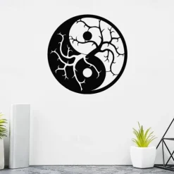 1pc Tai Chi Metal Wall Art Outdoor Decor Rust Proof Wall Sculpture Ideal For Garden, Home, Farmhouse, Patio And Bedroom