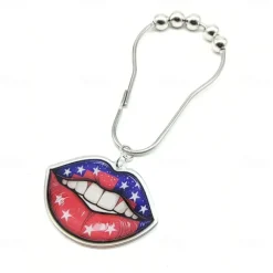 1pc 4th of July Shower Curtain Hooks With Ball Bearings, American Patriotic Blue White Red Curtain Tiebacks, Independence Day For Bathroom Accessories