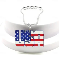 1pc 4th of July Shower Curtain Hooks With Ball Bearings, American Patriotic Blue White Red Curtain Tiebacks, Independence Day For Bathroom Accessories