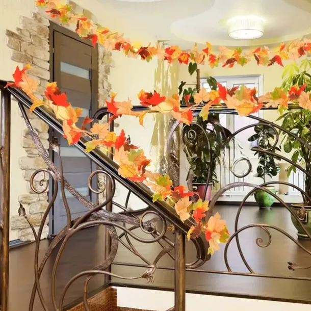 1pc Thanksgiving Decorations String Lights 1.7m 20 LED Fall Simulation Maple Cane Lights Battery Powered Thanksgiving Home Party Balcony Garden Decoration