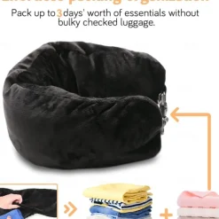 1pc Ultimate Comfort Travel Pillow - Soft Plush Filling U-Shaped Design, Multi-Functional, Can Be Filled with Clothes, Luggage Pillowcase, Compact, Portable, Perfect for Travelers and Backpackers