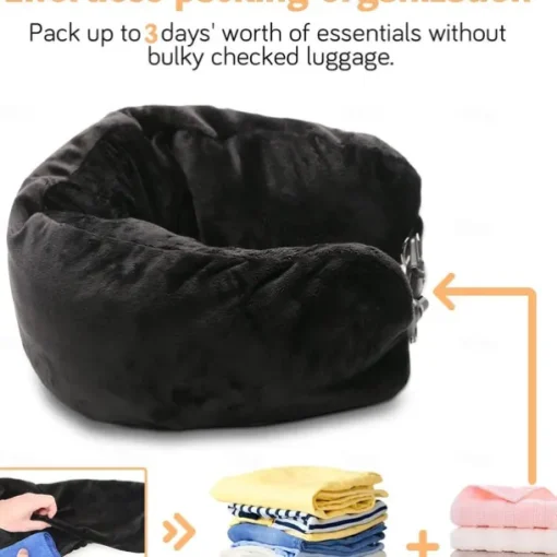 1pc Ultimate Comfort Travel Pillow - Soft Plush Filling U-Shaped Design, Multi-Functional, Can Be Filled with Clothes, Luggage Pillowcase, Compact, Portable, Perfect for Travelers and Backpackers