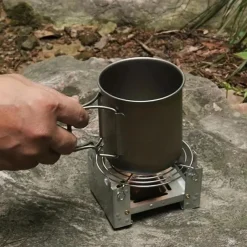 1pc Ultralight Folding Pocket Stove For Outdoor Camping And Survival - Portable Burner For Wood Burning