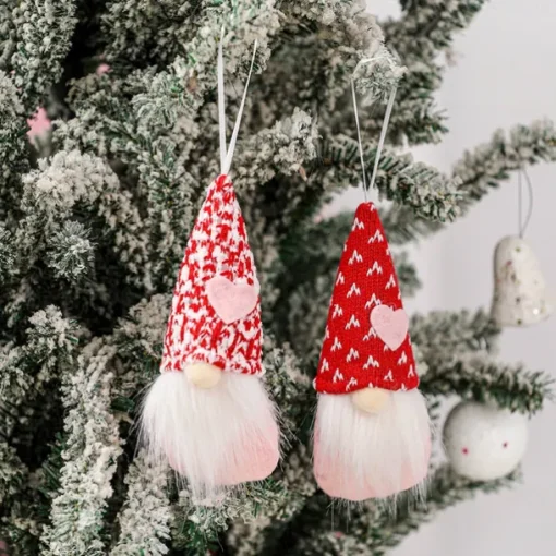 1pc Valentine Day Gnome Ornament, Faceless Doll and Rudolph Figurine Hanging Decoration, Romantic Valentine Day Decor