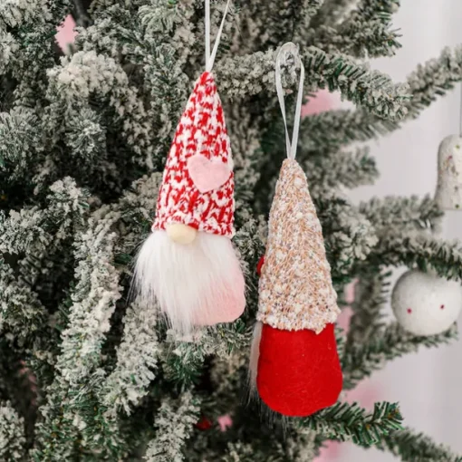 1pc Valentine Day Gnome Ornament, Faceless Doll and Rudolph Figurine Hanging Decoration, Romantic Valentine Day Decor