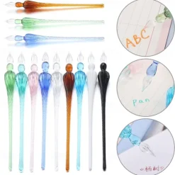 1pc Vintage Glass Dip Dipping Pen Art Painting Supplies Filling Ink Signature Calligraphy Fountain Pen