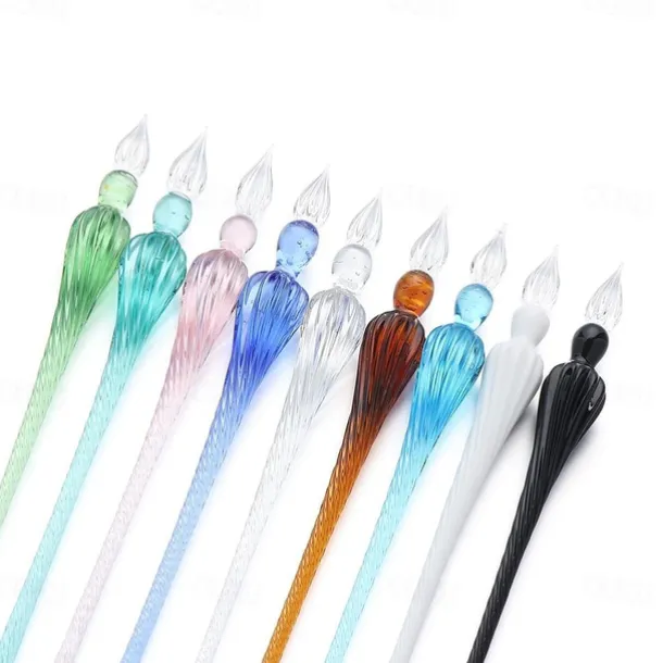 1pc Vintage Glass Dip Dipping Pen Art Painting Supplies Filling Ink Signature Calligraphy Fountain Pen