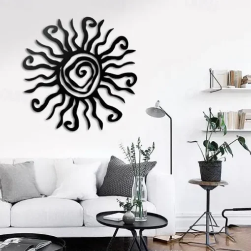 1pc Wacky Sun Metal Wall Art Outdoor Decor 11 Inch Rust Proof Wall Sculpture Ideal For Garden, Home, Farmhouse, Patio And Bedroom