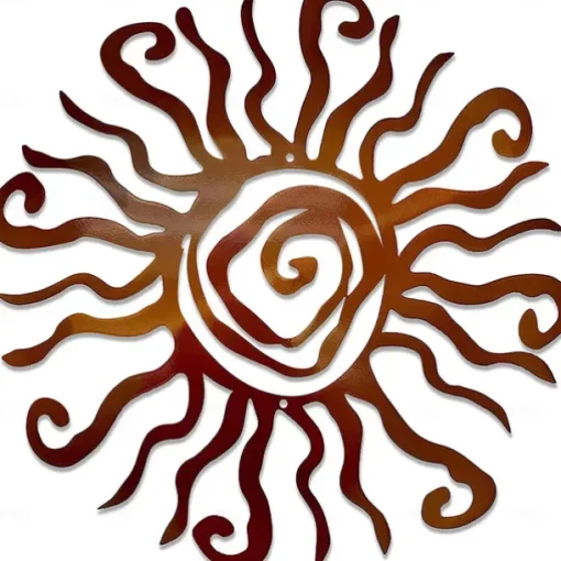 1pc Wacky Sun Metal Wall Art Outdoor Decor 11 Inch Rust Proof Wall Sculpture Ideal For Garden, Home, Farmhouse, Patio And Bedroom