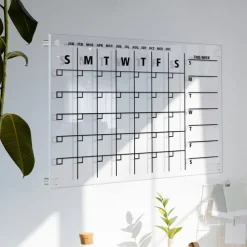 1pc Wall Acrylic Weekly Planner Board Clear Dry Erases Calendar Planner Reusable Weekly Daily to Do List Board Craft Table