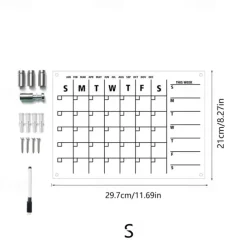 1pc Wall Acrylic Weekly Planner Board Clear Dry Erases Calendar Planner Reusable Weekly Daily to Do List Board Craft Table