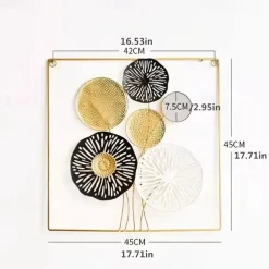 1pc Wall Decor, Metal Wall Decor Designed With Lotus Leaf, Rustic Hanging Wall Decor, Farmhouse Metal Wall Art, Modern Wall Decor For Living Room Bedroom Office