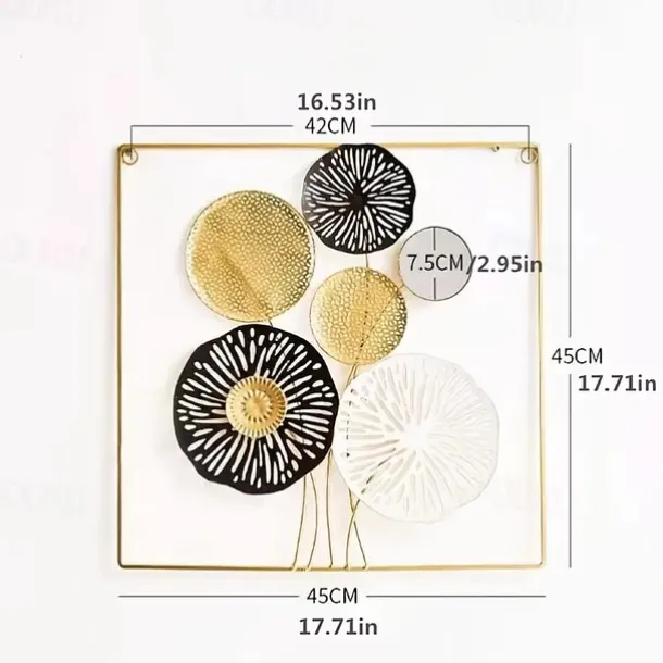 1pc Wall Decor, Metal Wall Decor Designed With Lotus Leaf, Rustic Hanging Wall Decor, Farmhouse Metal Wall Art, Modern Wall Decor For Living Room Bedroom Office