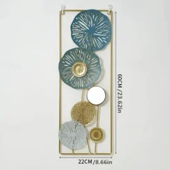 1pc Wall Decor, Metal Wall Decor Designed With Lotus Leaf, Rustic Hanging Wall Decor, Farmhouse Metal Wall Art, Modern Wall Decor For Living Room Bedroom Office