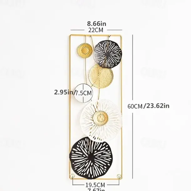 1pc Wall Decor, Metal Wall Decor Designed With Lotus Leaf, Rustic Hanging Wall Decor, Farmhouse Metal Wall Art, Modern Wall Decor For Living Room Bedroom Office