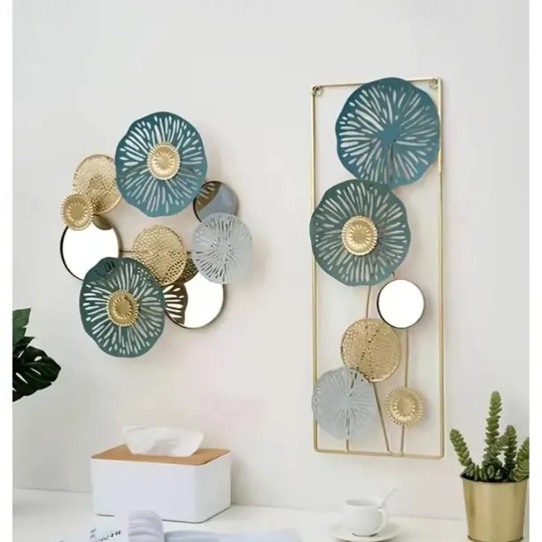 1pc Wall Decor, Metal Wall Decor Designed With Lotus Leaf, Rustic Hanging Wall Decor, Farmhouse Metal Wall Art, Modern Wall Decor For Living Room Bedroom Office