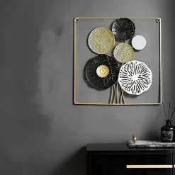 1pc Wall Decor, Metal Wall Decor Designed With Lotus Leaf, Rustic Hanging Wall Decor, Farmhouse Metal Wall Art, Modern Wall Decor For Living Room Bedroom Office