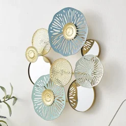 1pc Wall Decor, Metal Wall Decor Designed With Lotus Leaf, Rustic Hanging Wall Decor, Farmhouse Metal Wall Art, Modern Wall Decor For Living Room Bedroom Office