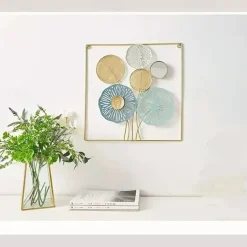 1pc Wall Decor, Metal Wall Decor Designed With Lotus Leaf, Rustic Hanging Wall Decor, Farmhouse Metal Wall Art, Modern Wall Decor For Living Room Bedroom Office