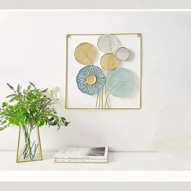 1pc Wall Decor, Metal Wall Decor Designed With Lotus Leaf, Rustic Hanging Wall Decor, Farmhouse Metal Wall Art, Modern Wall Decor For Living Room Bedroom Office