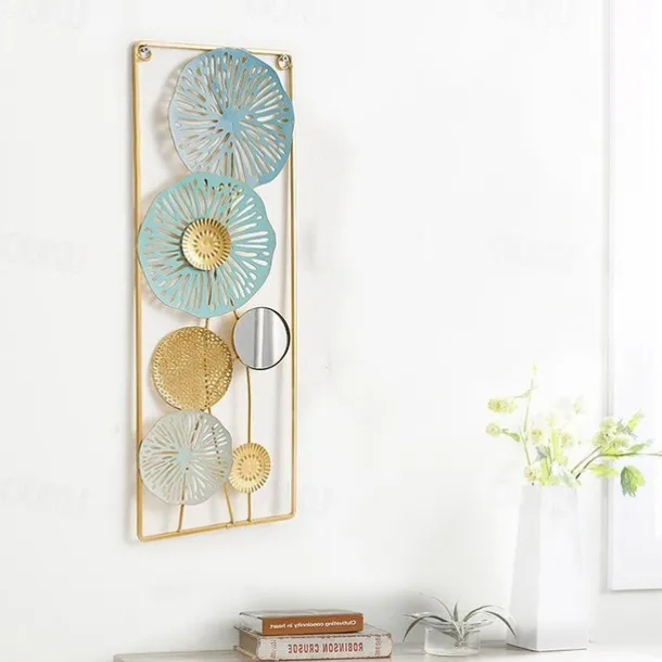 1pc Wall Decor, Metal Wall Decor Designed With Lotus Leaf, Rustic Hanging Wall Decor, Farmhouse Metal Wall Art, Modern Wall Decor For Living Room Bedroom Office