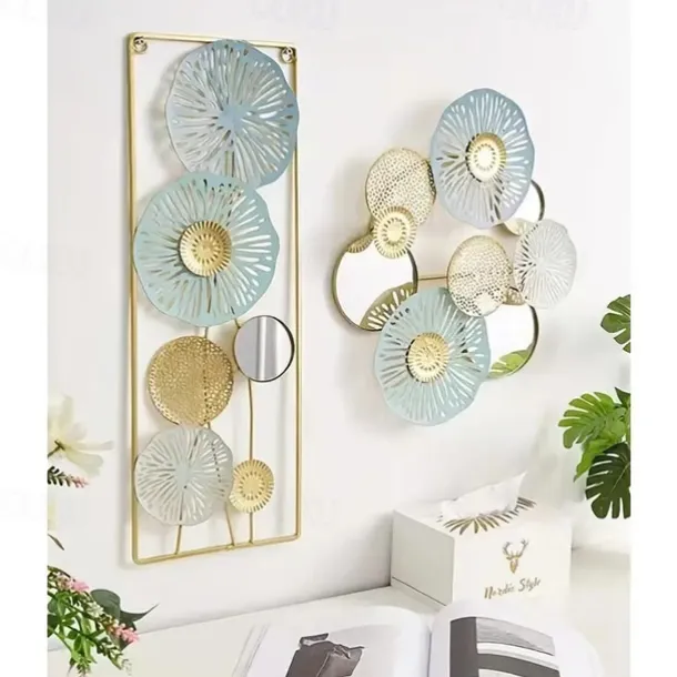 1pc Wall Decor, Metal Wall Decor Designed With Lotus Leaf, Rustic Hanging Wall Decor, Farmhouse Metal Wall Art, Modern Wall Decor For Living Room Bedroom Office
