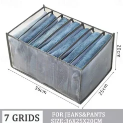 1pc Wardrobe Clothes Organizer, Visible Foldable Closet Organizers, Compartment Storage Box with Mesh Separation, Washable Drawer Dividers Organizers (Bra/Panties/Socks/Pants/T-Shirt/Legging)