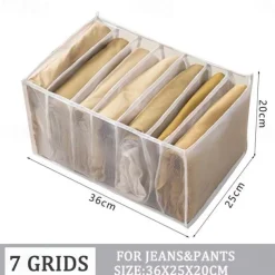 1pc Wardrobe Clothes Organizer, Visible Foldable Closet Organizers, Compartment Storage Box with Mesh Separation, Washable Drawer Dividers Organizers (Bra/Panties/Socks/Pants/T-Shirt/Legging)