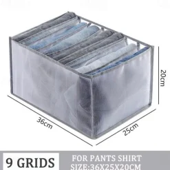 1pc Wardrobe Clothes Organizer, Visible Foldable Closet Organizers, Compartment Storage Box with Mesh Separation, Washable Drawer Dividers Organizers (Bra/Panties/Socks/Pants/T-Shirt/Legging)