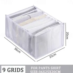 1pc Wardrobe Clothes Organizer, Visible Foldable Closet Organizers, Compartment Storage Box with Mesh Separation, Washable Drawer Dividers Organizers (Bra/Panties/Socks/Pants/T-Shirt/Legging)