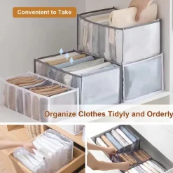 1pc Wardrobe Clothes Organizer, Visible Foldable Closet Organizers, Compartment Storage Box with Mesh Separation, Washable Drawer Dividers Organizers (Bra/Panties/Socks/Pants/T-Shirt/Legging)