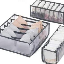 1pc Wardrobe Clothes Organizer, Visible Foldable Closet Organizers, Compartment Storage Box with Mesh Separation, Washable Drawer Dividers Organizers (Bra/Panties/Socks/Pants/T-Shirt/Legging)