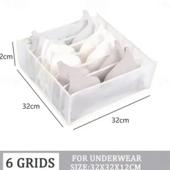 1pc Wardrobe Clothes Organizer, Visible Foldable Closet Organizers, Compartment Storage Box with Mesh Separation, Washable Drawer Dividers Organizers (Bra/Panties/Socks/Pants/T-Shirt/Legging)